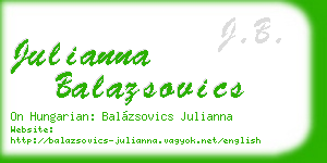 julianna balazsovics business card