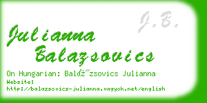 julianna balazsovics business card